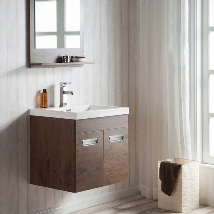 Alpha Floating / Wall Mounted Bathroom Vanity with Acrylic Sink