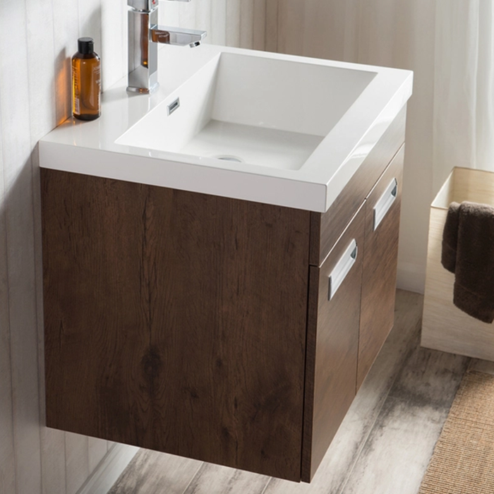 Alpha Floating / Wall Mounted Bathroom Vanity with Acrylic Sink