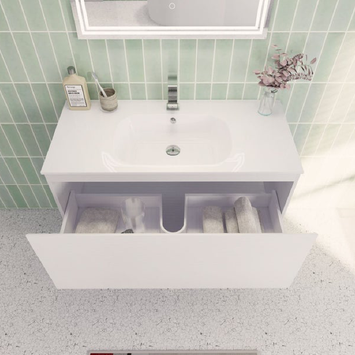 Aipo Floating / Wall Mounted Bathroom Vanity with Acrylic Sink