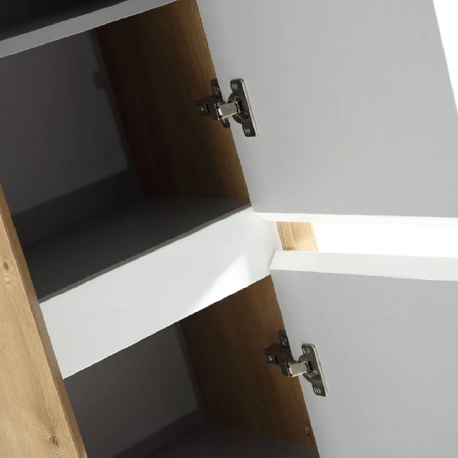 Kingdee 14 in. Floating / Wall Mounted Bathroom Linen Side Cabinet With Soft Closing Doors