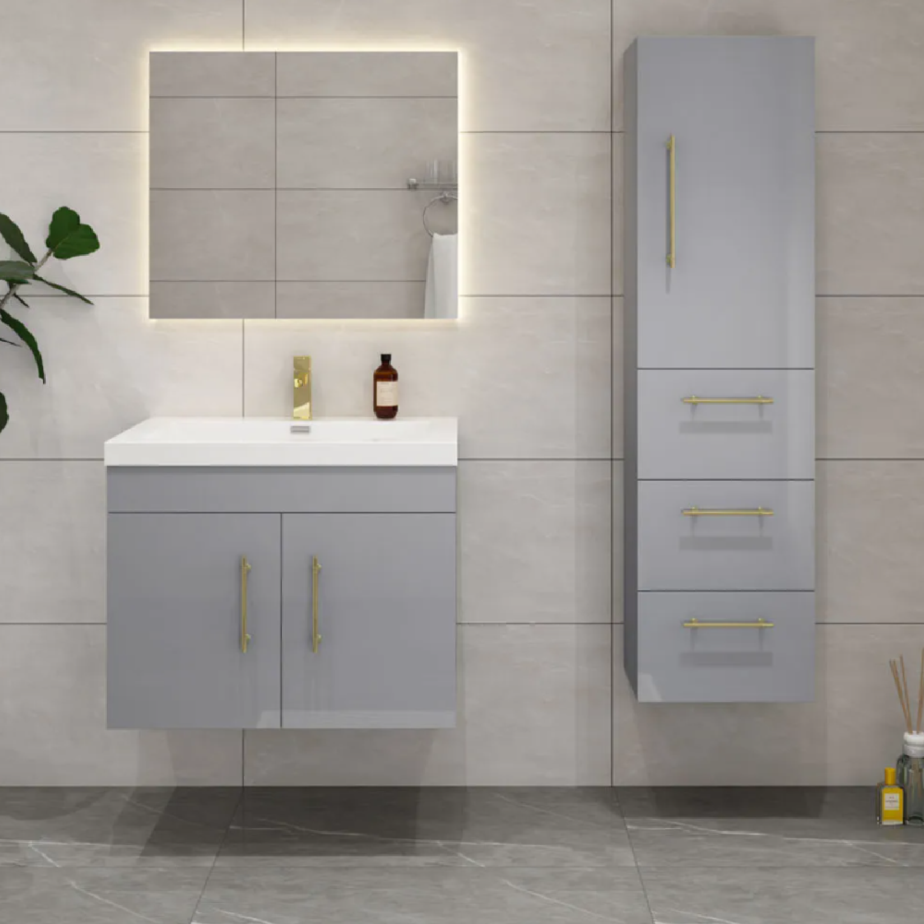Five Simply Smart Bamboo Bathrm Sliding Mirror Bathroom Storage