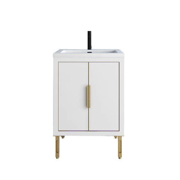 Maronite Freestanding Bathroom Vanity With Acrylic Sink Top, Doors & Drawers