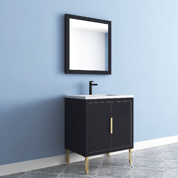 Maronite Freestanding Bathroom Vanity With Acrylic Sink Top, Doors & Drawers
