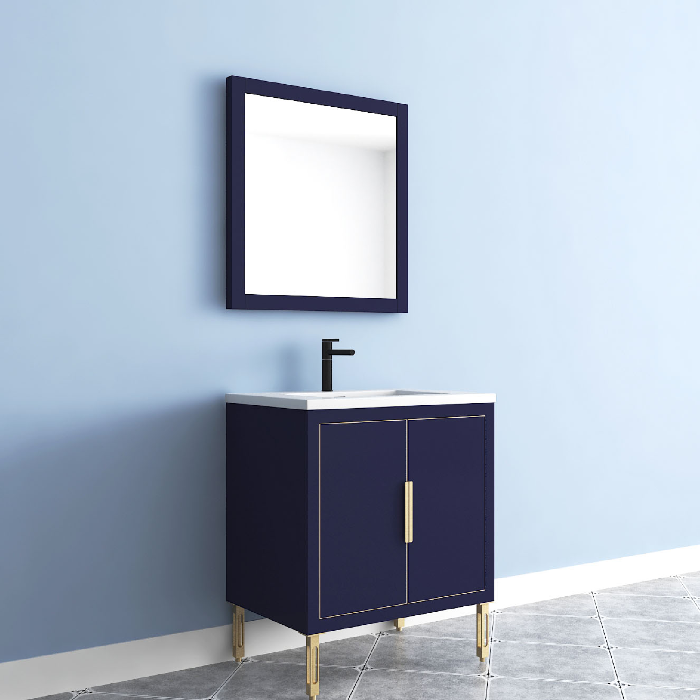 Maronite Freestanding Bathroom Vanity With Acrylic Sink Top, Doors & Drawers