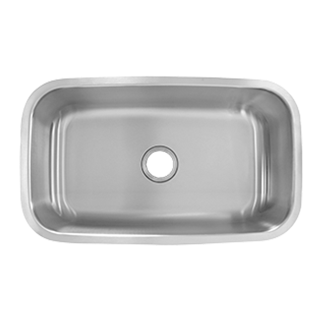 Stainless Steel Undermount Sink - Rounded Bowl - 30" L x 18" W x 9" D