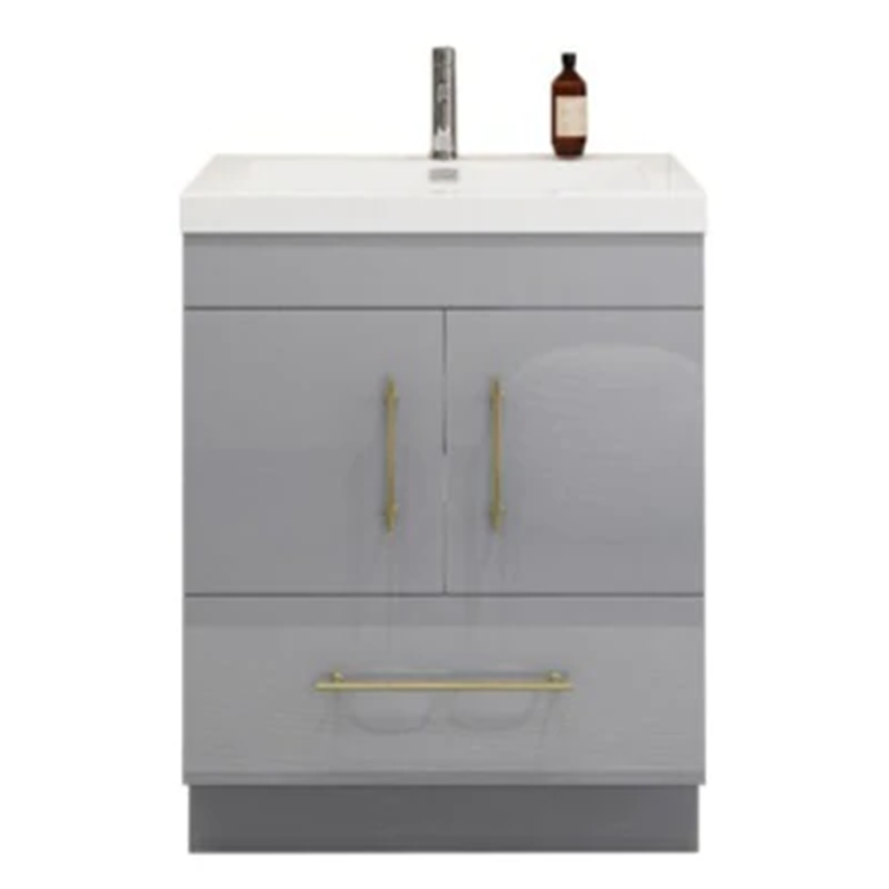 Everest Freestanding Bathroom Vanity with Acrylic Sink, Doors & Drawers