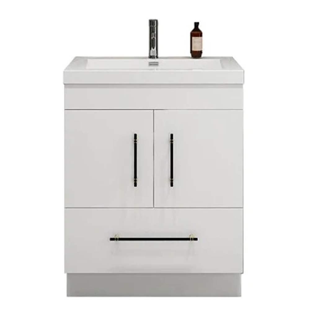 Everest Freestanding Bathroom Vanity with Acrylic Sink, Doors & Drawers