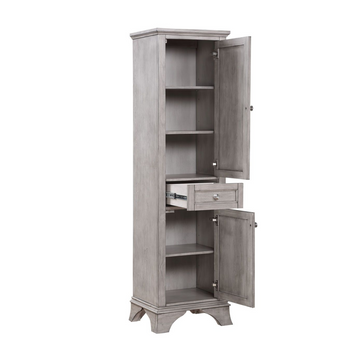 Wainwright Traditional Freestanding Bathroom Linen Side Cabinet With Soft Closing Doors & Drawer