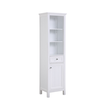 Cunningham Freestanding Bathroom Linen Side Cabinet With Open Shelves Storage, 1 Drawer & Door