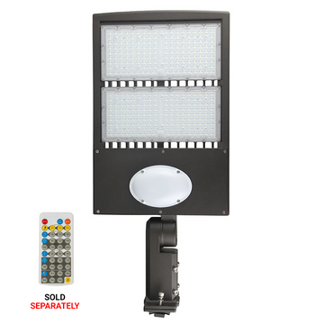 LED Pole Light 300W With Motion Sensor & Photocell, 5700K, UM, Bronze, Dusk to Dawn Capable - Parking Lot Lights