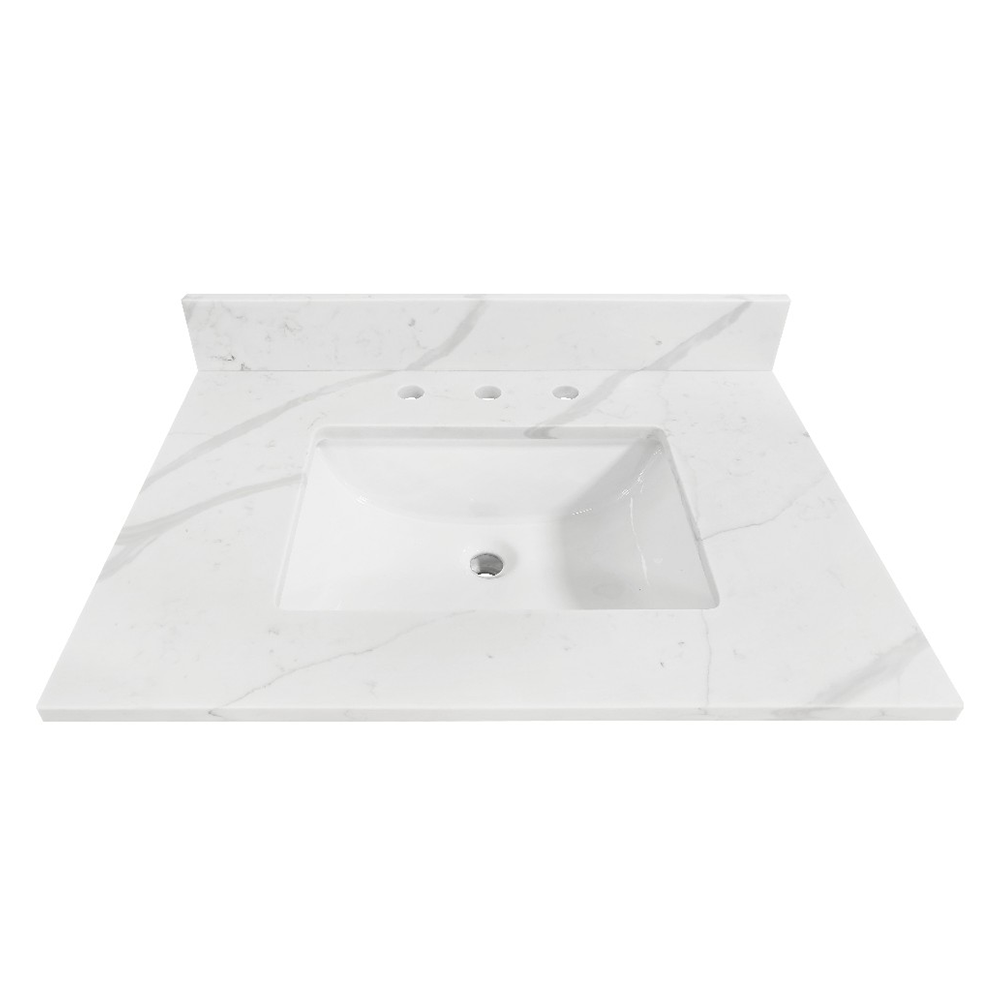 Statuario White Quartz Vanity Top