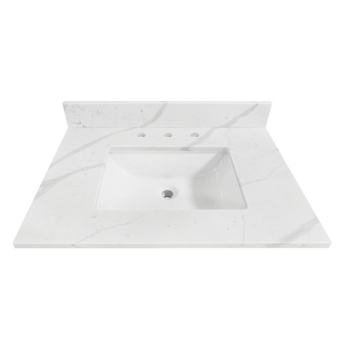 Statuario White Quartz Vanity Top