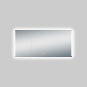 55.1 x 25.6 Inch Backlit LED Lighted Bathroom Mirror with Thin Plexiglass Edge, CCT Remembrance, Touch Sensor Switch