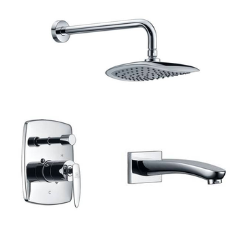 1 - Handle 1 - Spray Tub and Shower Faucet in Polished Chrome