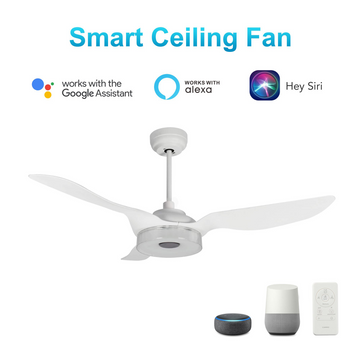 Icebreaker 52" In. 3 Blade Smart Ceiling Fan with Dimmable LED Light Kit Works with Remote Control, Wi-Fi apps and Voice control via Google Assistant/Alexa/Siri