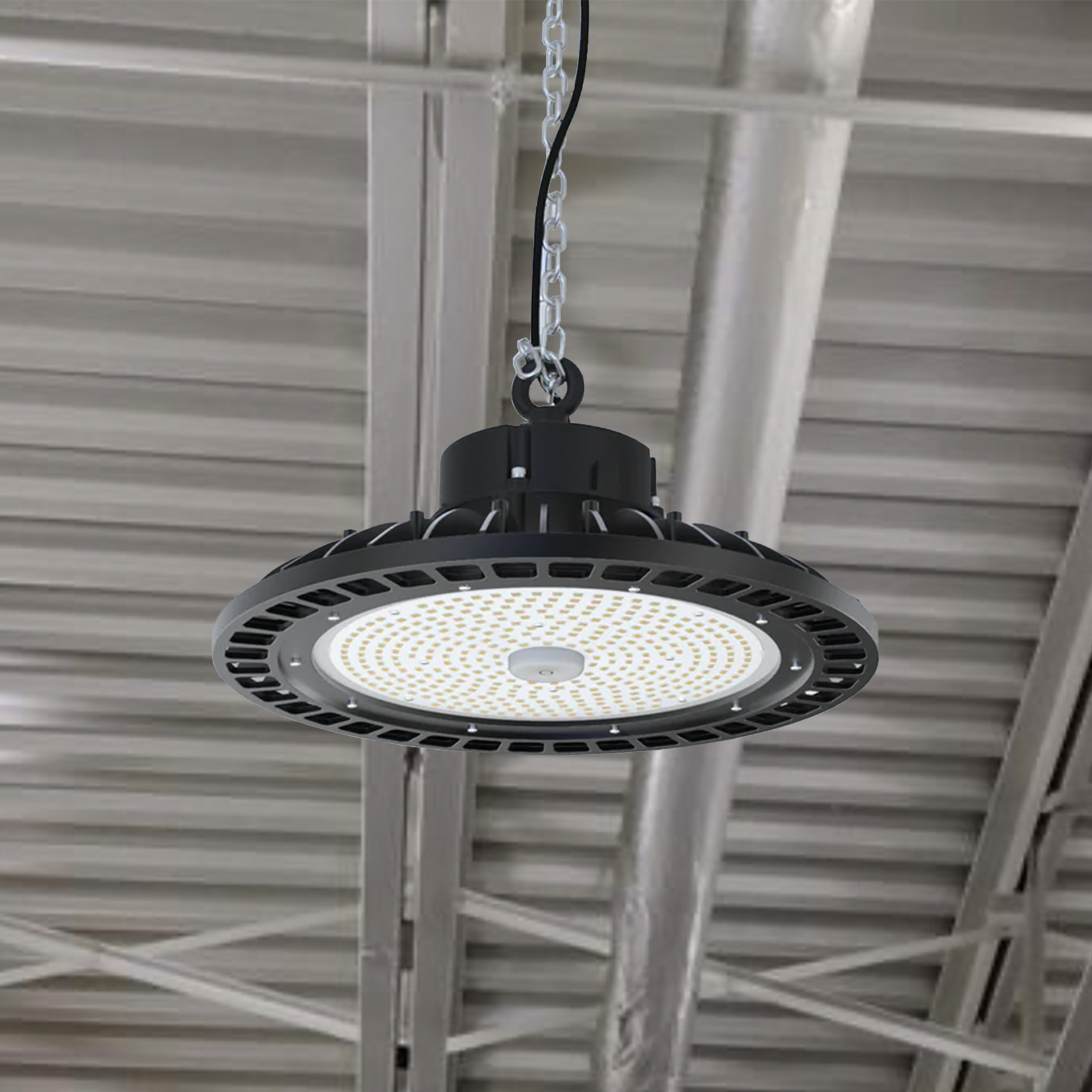 UFO LED High Bay Light - 150W, 4000K Cool White, 21750LM, UL DLC Listed, IP65 Rated, 1-10V Dim - For Warehouses, Retail Spaces, Workshops, Garages, Factories, Barns.
