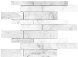 Random Strip Bianco Venatino Honed Marble Mosaic