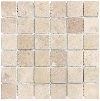 2 X 2 In Berkshire Crema Tumbled Marble Mosaic