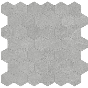 2 In Hexagon Nord Lithium Matte Color Body Porcelain Mosaic