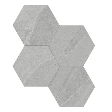 6 In Hexagon Nord Lithium Matte Color Body Porcelain Mosaic