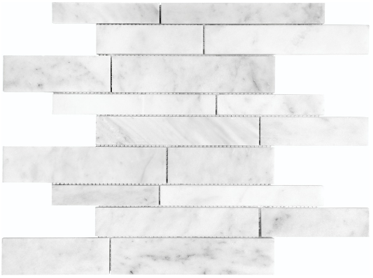 Random Strip Bianco Venatino Polished Marble Mosaic