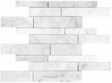 Random Strip Bianco Venatino Polished Marble Mosaic