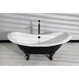 Cast Iron Double Slipper Clawfoot Tub (No Faucet Drillings)