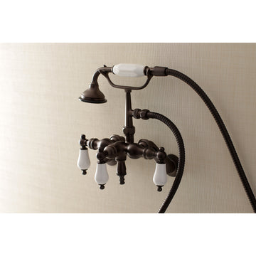 Aqua Vintage Adjustable Wall Mount Clawfoot Tub Faucet With Hand Shower In 3.4 Inch