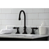 Heirloom Widespread Bathroom Faucet With Brass Pop Up