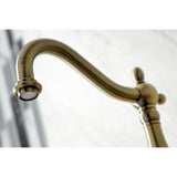 Heritage Wall Mount Bridge Kitchen Faucet W/ Brass Sprayer