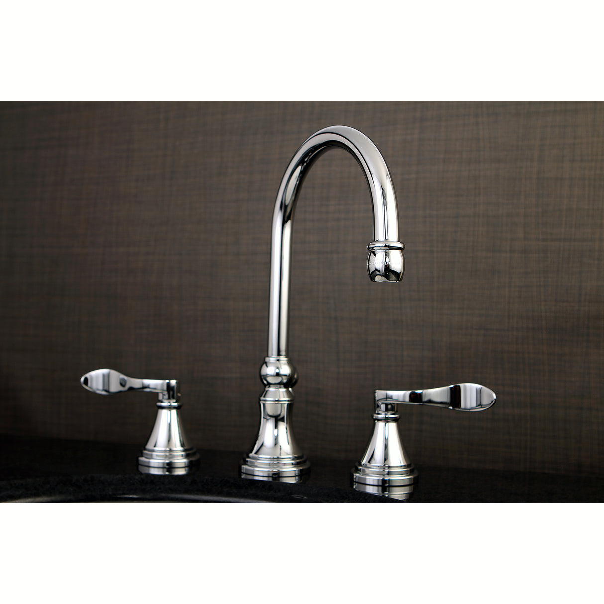 NuFrench Widespread Bathroom Faucet with Brass Pop-Up