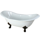 Cast Iron Double Slipper Clawfoot Tub (No Faucet Drillings)