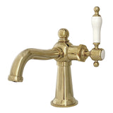 Nautical Single-Handle Bathroom Single Hole Deck Mount Faucet Sink Faucet with Push Pop Up