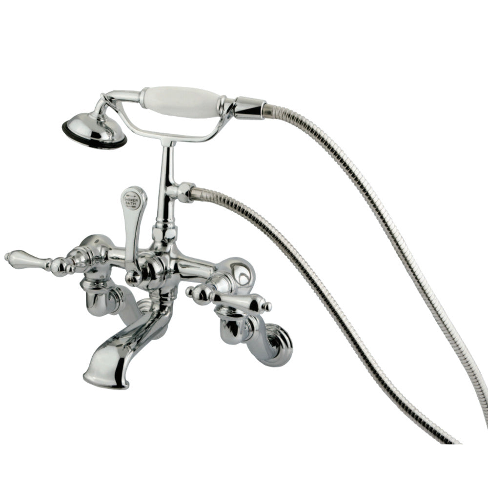 Vintage Wall Mount Tub Faucet With Hand Shower In 3" To 11" Adjustable Wall Mount Swing Arms