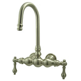 Vintage 3.4" Wall Mount Tub Faucet In 7.38" Spout Reach With Two Hole