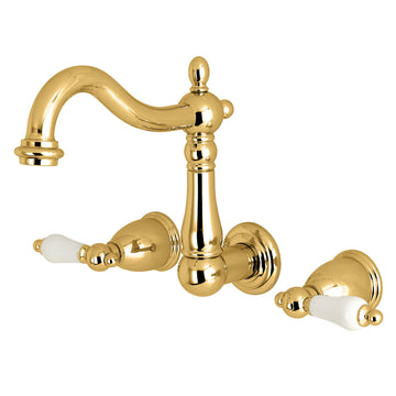 Heritage Traditional 8 Inch Center Wall Mount Bathroom Faucet