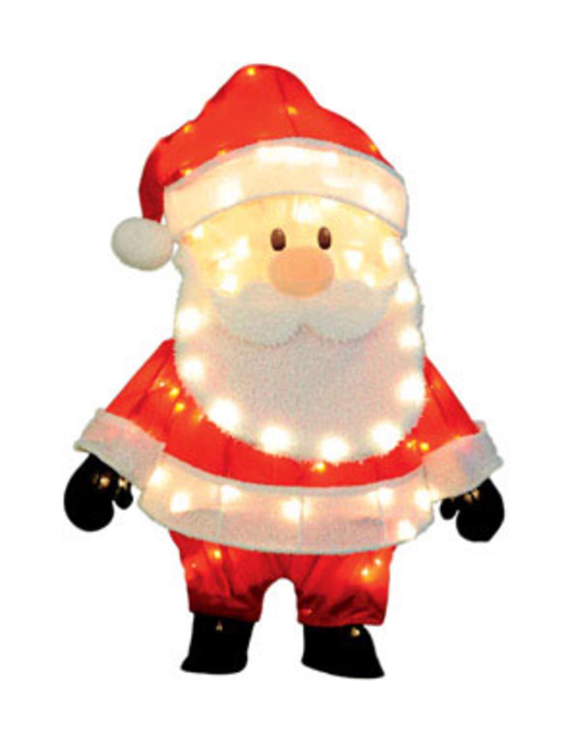 32" Pre-Lit Santa Claus Christmas Yard Art Decoration - Clear Lights