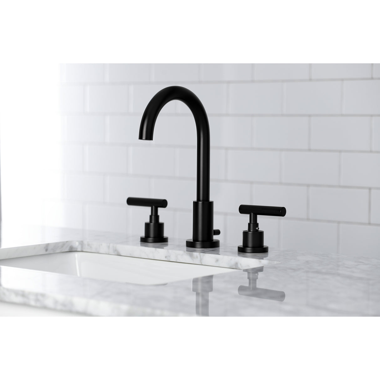 Modern Widespread Bathroom Faucet with Brass Pop-Up