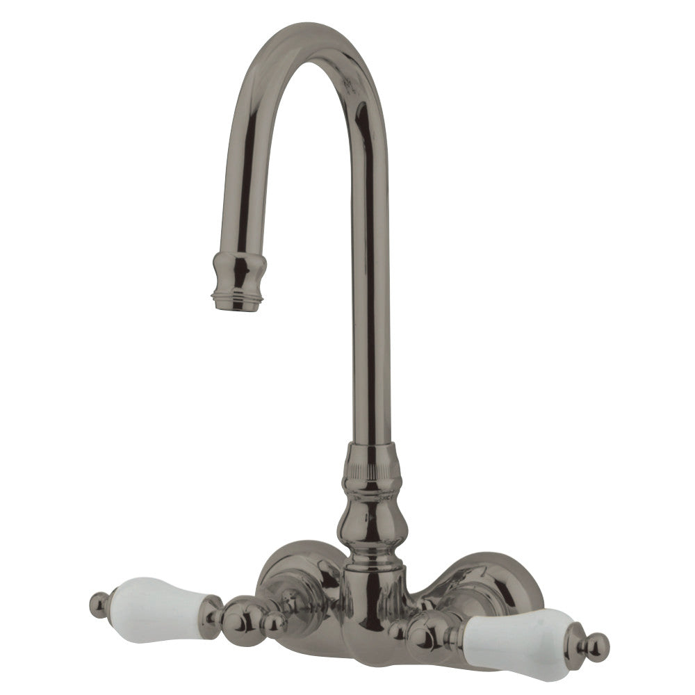 Vintage 3.4" Wall Mount Tub Faucet With Procelain Lever Handle