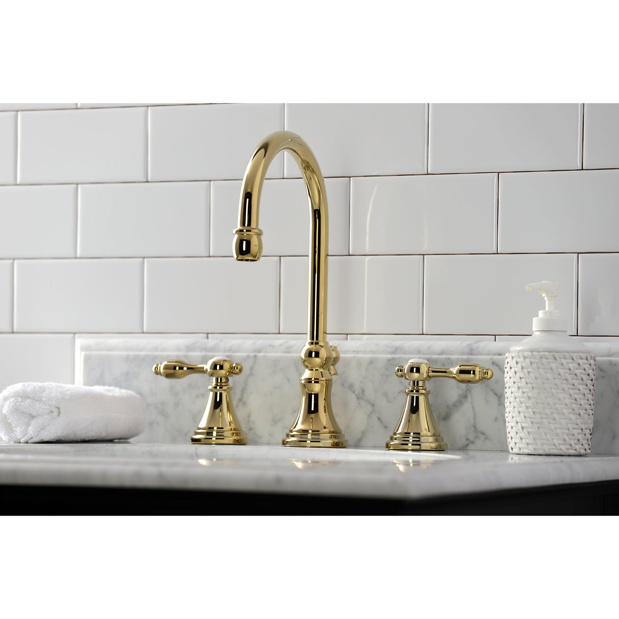 Tudor Widespread Bathroom Faucet W/ Brass Pop Up