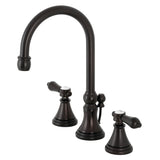 Heirloom Widespread Bathroom Faucet With Brass Pop Up