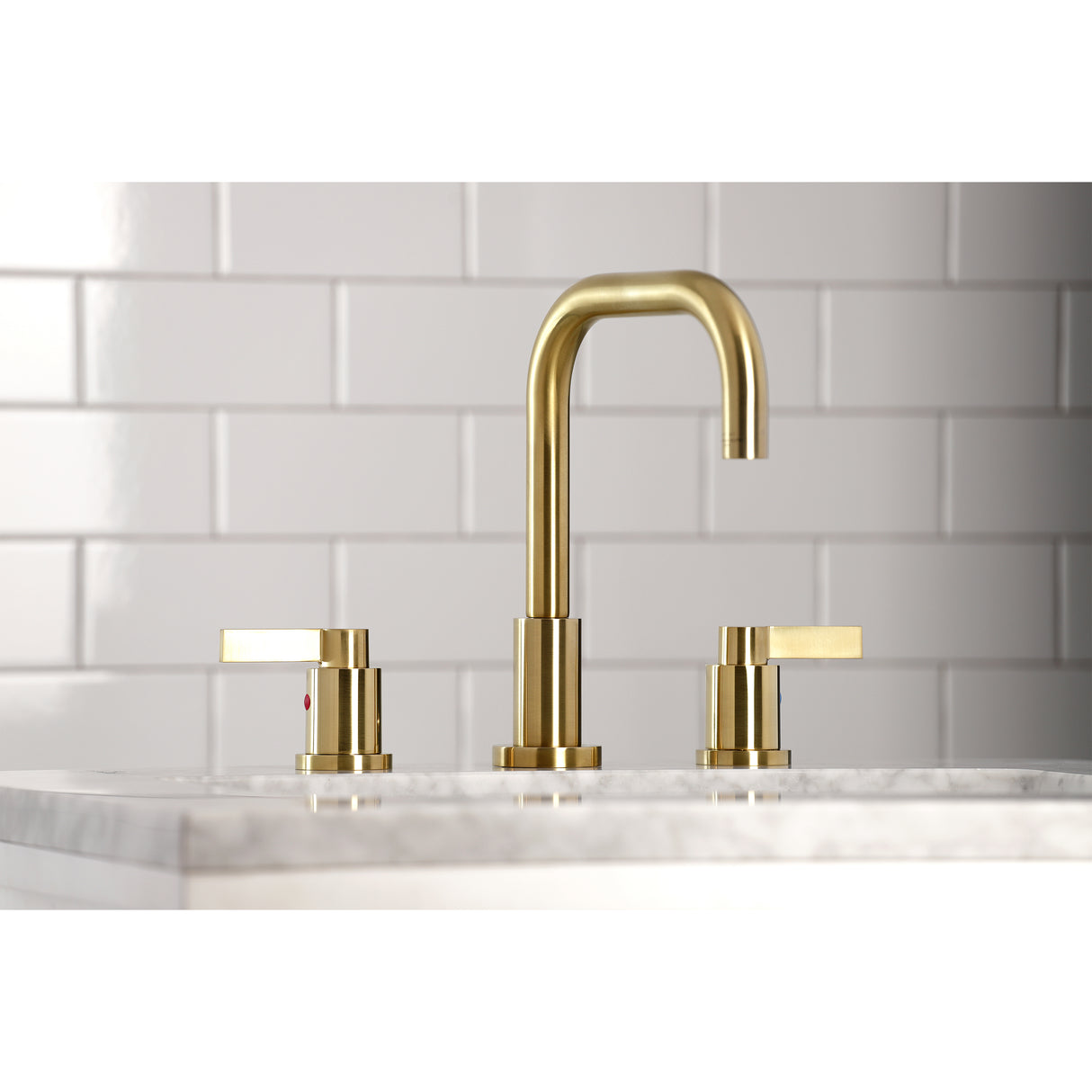 NuvoFusion Widespread Bathroom Faucet With Brass Pop Up