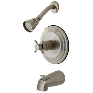 Concord Tub & Shower Faucet With Single Function Shower Head & Metal Cross Handle