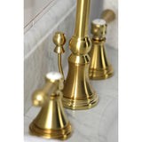 Heirloom Widespread Bathroom Faucet With Brass Pop Up