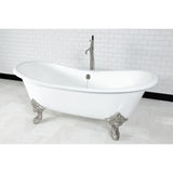 Cast Iron Double Slipper Clawfoot Tub (No Faucet Drillings)