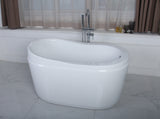 Acrylic Freestanding Tub with Drain, White - BUILDMYPLACE