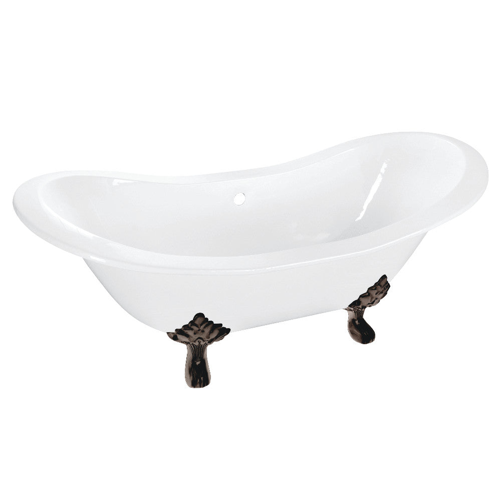 Cast Iron Double Slipper Clawfoot Tub (No Faucet Drillings)