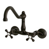 Vintage 6 Inch Traditional Adjustable Center Wall Mount Kitchen Faucet