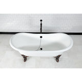 Cast Iron Double Slipper Clawfoot Tub (No Faucet Drillings)