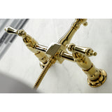 Heritage Traditional Wall Mount Bridge Kitchen Faucet with Brass Sprayer